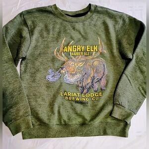 Angry Elk Amber Ale Graphic Sweatshirt - Olive Green